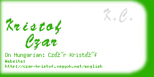 kristof czar business card